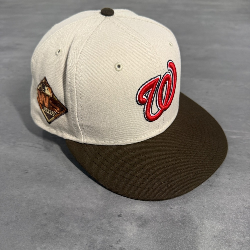 Hat Club Washington Nationals New Era Cap 7 5/8 Whoopers Candy Pack Cream Brown